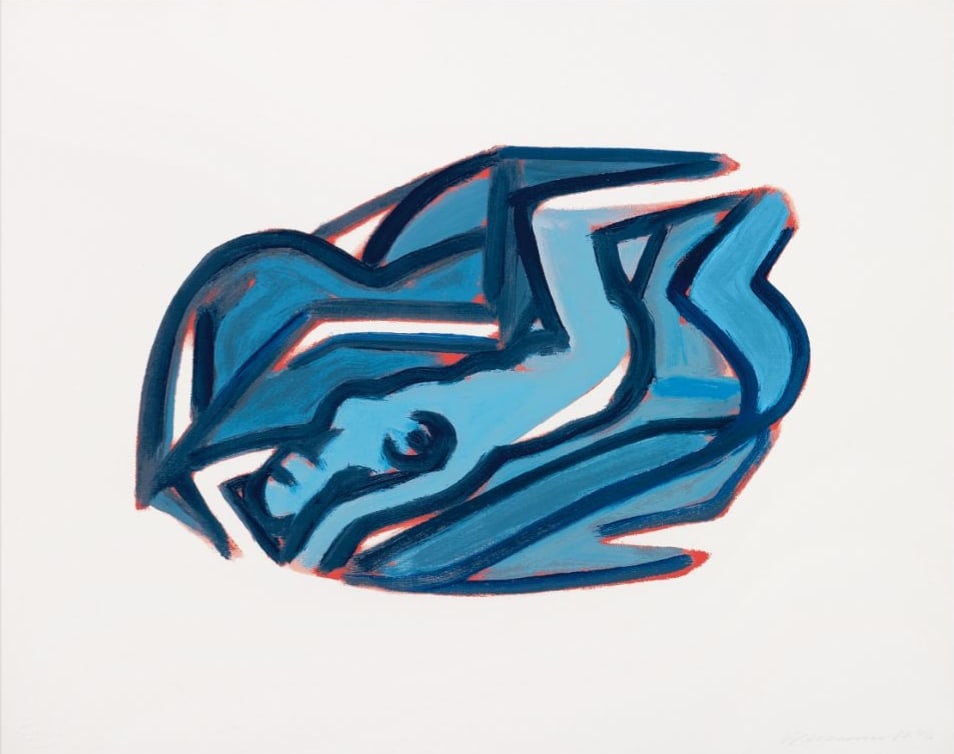 Tom Wesselmann Blue Nude #5, 2002: Tom Wesselmann Blue Nude #5, 2002 Materials: Screenprint Size: 16 7/10 * 21 in | 42.5 * 53.3 cm Rarity: Limited edition Medium: Print Signature: Hand signed by artist Frame:Not included