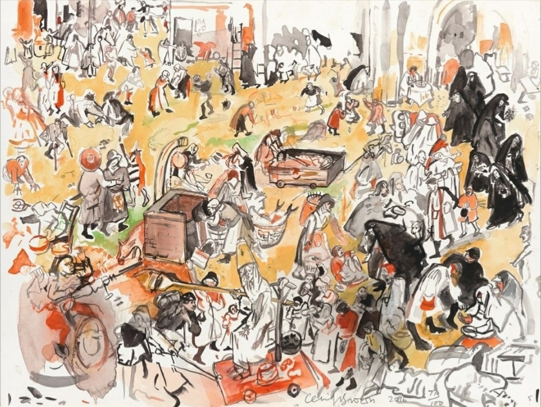 Cecily Brown The Battle Between Carnival and Lent (after Breughel), 2017: Cecily Brown The Battle Between Carnival and Lent (after Breughel), 2017 Materials:Digital archival print Size:18 x 24 in. | 45.7 x 61 cm Rarity: Limited edition Medium: Print Signature:Hand-signed by