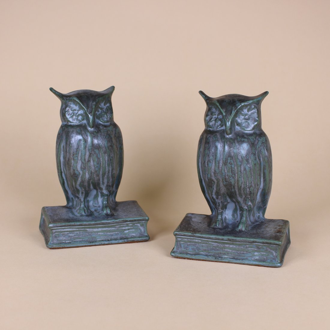 Arts & Crafts Pottery Owl Bookends (1 of 6)