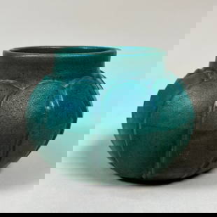 Wheatley Matte Green Pottery Vase c1910: T.J.Wheatley arts and crafts pottery vase. Unsigned. Excellent original condition. No damage or repairs. 4" x 5 1/2". This item will ship from our Michigan location.