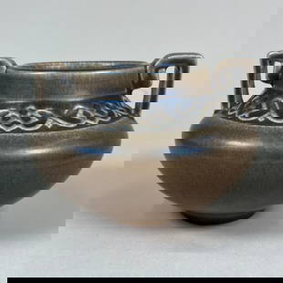 Rookwood 1917 2 Handled Vase: Shape 1807, nice low 2 handled form. No damage or repairs. 5 1/2" tall x 4" wide. This item will ship from our Michigan location.