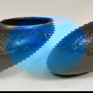 Charles Todd Rookwood Large Bowl C1914: Artist decorated Rookwood bowl. Signed CST. Dated 1914. Hairline at base. 9" wide, 6" tall. This item will ship from our Michigan location.