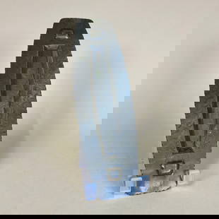 Forest Craft Guild Pen Tray c1912: Unsigned Forest Creft Guild pen tray. Typical square motif seen in many other items. Original patina. 10" x 3". This item will ship from our Michigan location.