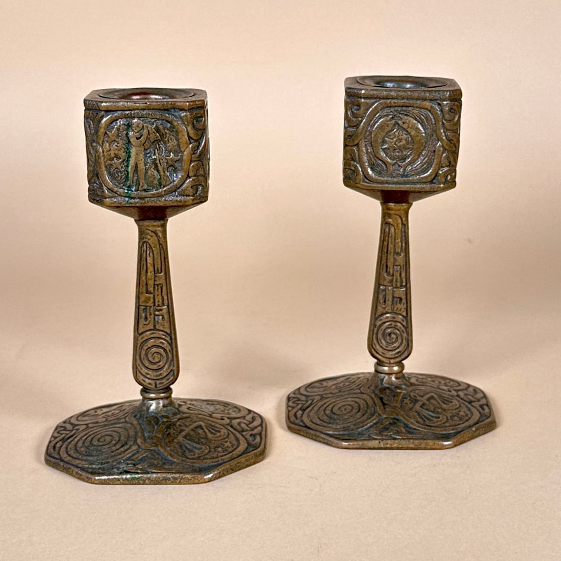 Tiffany Studios Zodiac Candlesticks (1 of 9)