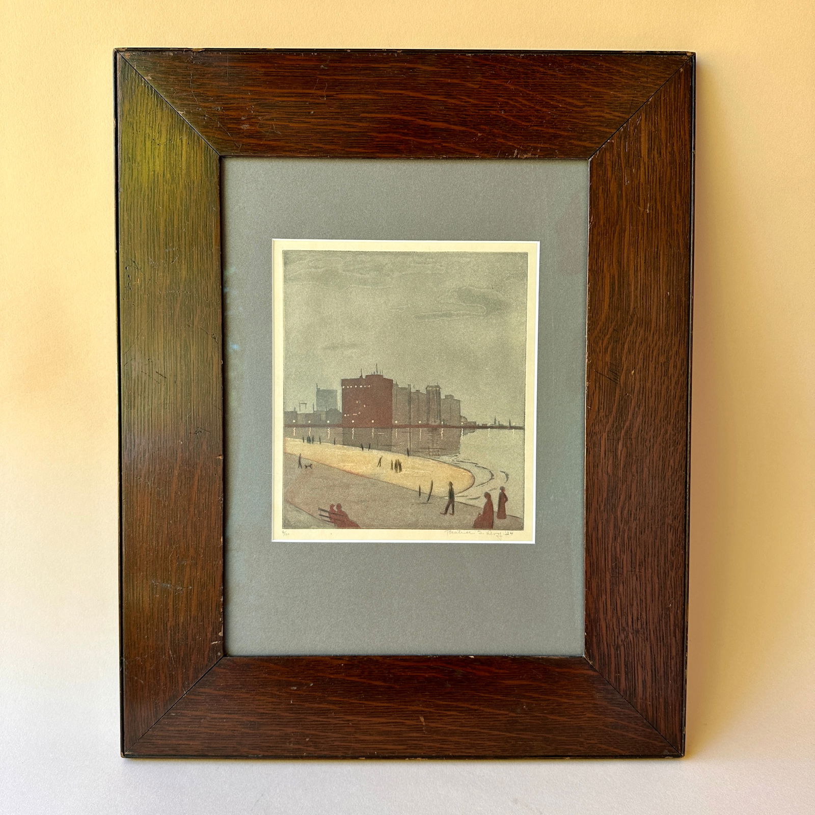 Beatrice Levy (1892-1974) City Nocturne, Chicago Colored Aquatint (1 of 4)