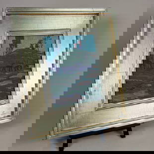 Signed Gene Miles American 20th Century, Oil on Board Hillside: Nicely framed original oil on board. Signed. c1920 Little is known about the artist. New frame. 15" x 17" outside, 8" x 10" sight. This item will ship from our Michigan location.