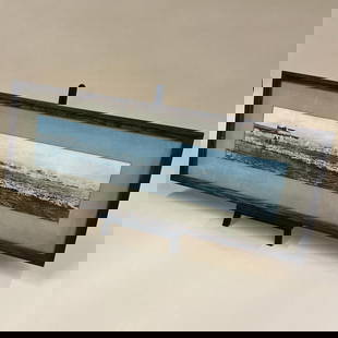 Huddleston Photo Co. Long Beach California Panoramic Photo c1915: Period panoramic photo titled "Breakers, Long Beach Cal". Original period frame and matting in good condition. Approx 30" x 13". This item will ship from our Michigan location.