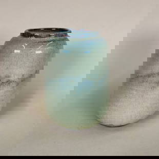 Newcomb Guild (Newcomb College) Art Pottery Vase: Art pottery vase signed with paper label. Newcomb Guild. This label dates as late as the 1940's. From the collection of Graduate/Instructor Katherin Ricks. No damage or repairs. 6 1/2" x 4 1/2". 