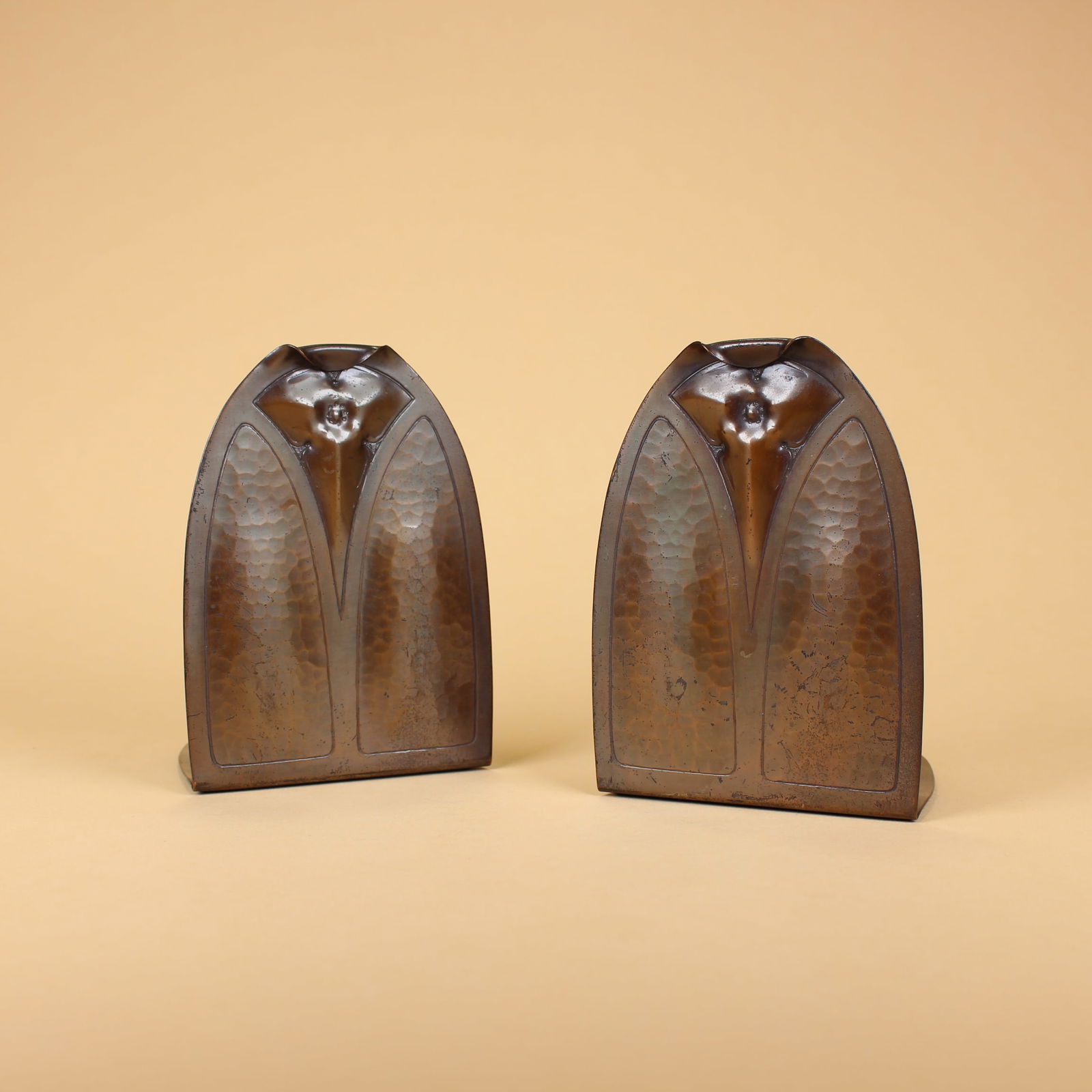 Roycroft Hammered Copper Bookends (1 of 7)