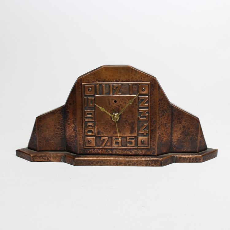 Hammered Copper Mantle Clock (1 of 8)