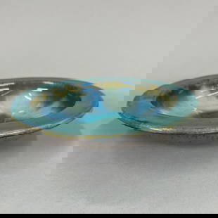 Fulper Art Pottery Low Bowl: Early rectangular mark, no damage or repairs. 8" x 2". This item will ship from our Michigan location.