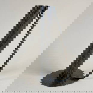 E.T.C. Fish Hammered Copper Weed Vase: Tioga, PA. Signed on base. Exceptional quality. Perfect new patina. 8" x 4 1/2". This item will ship from our Michigan location.