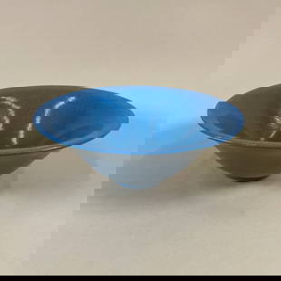 Paul Revere Pottery Fruit Bowl: Large form, signed and dated on base. No damage or repairs. 9" x 3 1/2". This item will ship from our Michigan location.