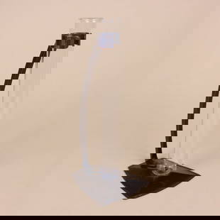 Roycroft Hammered Copper Bud Vase: Roycroft hammered copper bud vase with glass insert. Radial hammering with excellent original Aurora Brown patina. Signed with early impressed large cross and orb mark. East Aurora, NY. Circa 1910s.