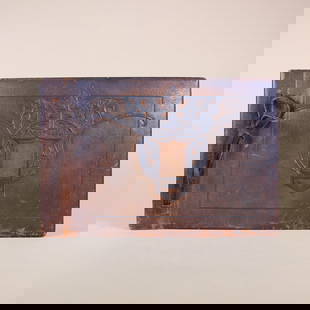 Roycroft Modeled Leather Photo Album: Roycroft Shops modeled leather Kodak Album photo album scrap book, model 1401. Interior is perfectly intact and complete with all 25 pages present, and appears to have never been used or mounted.