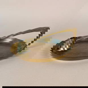 Bruno Paul Secessionst Chamberstick Candle: Bruno Paul large candlestick, manufactured by Vereinigten Werkstatten fur Kunst im Handwerk (United Workshops for Art in Crafts) in 1901, Dresden. Unmarked as is typical of this workshop. Measures