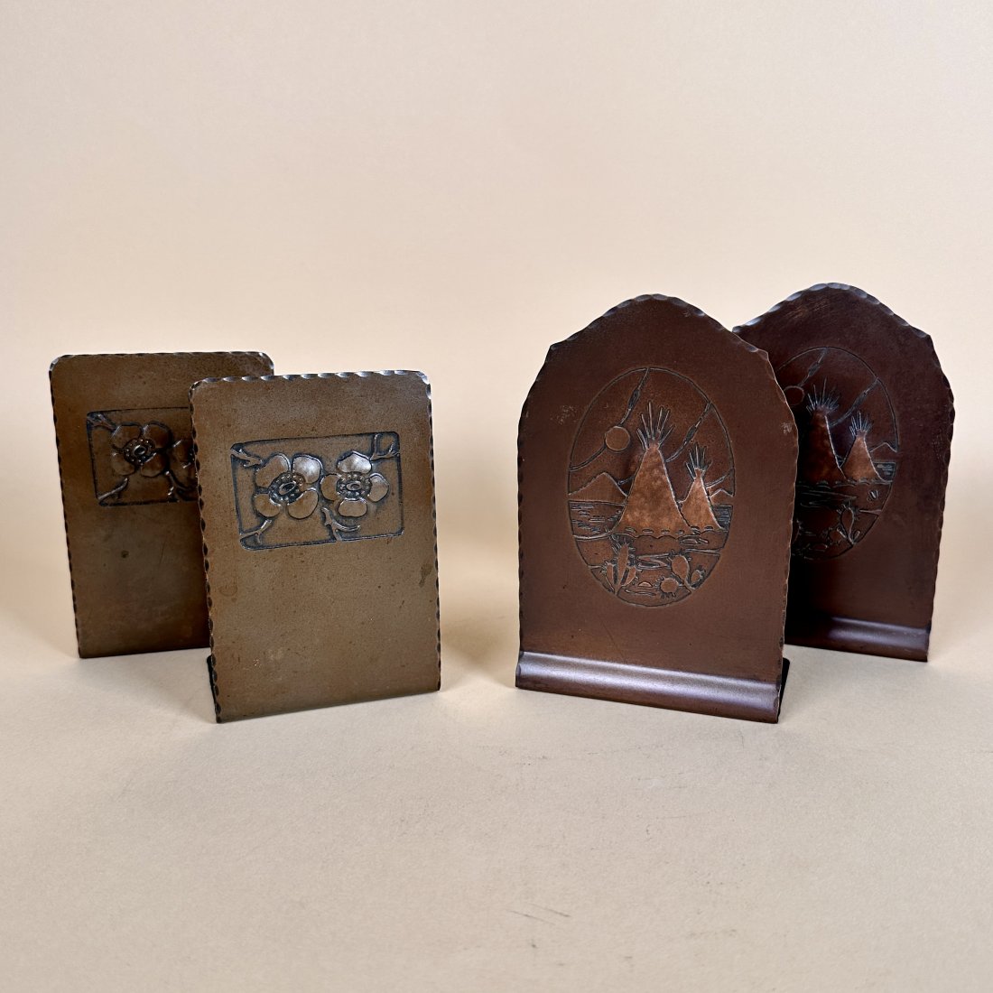 Two Pair Craftsman Studios Arts and Crafts Bookends (1 of 3)