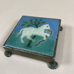 Tiffany Studios Trivet; Grueby Tile