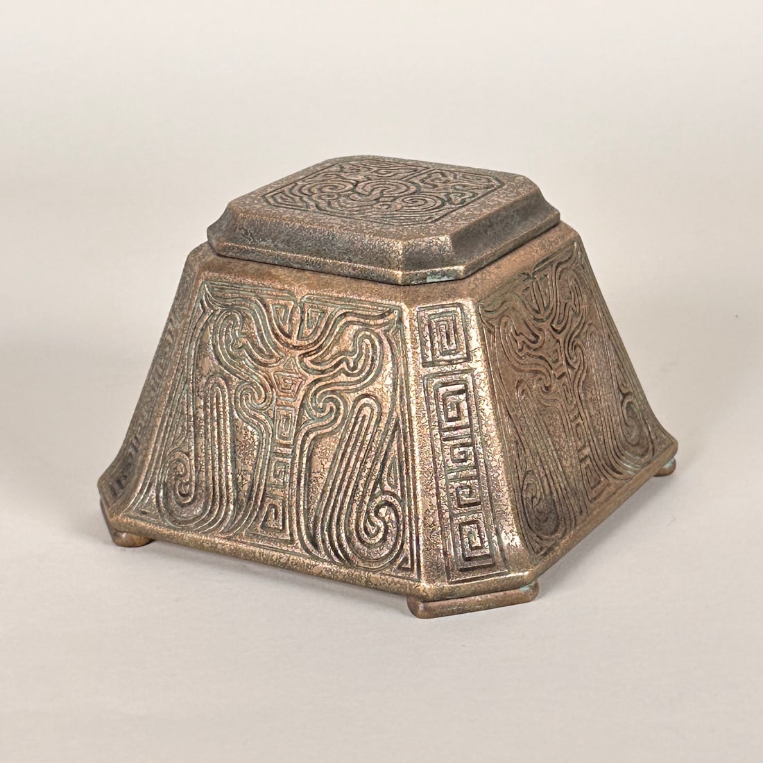 Tiffany Studios Chinese Bronze Inkwell (1 of 6)