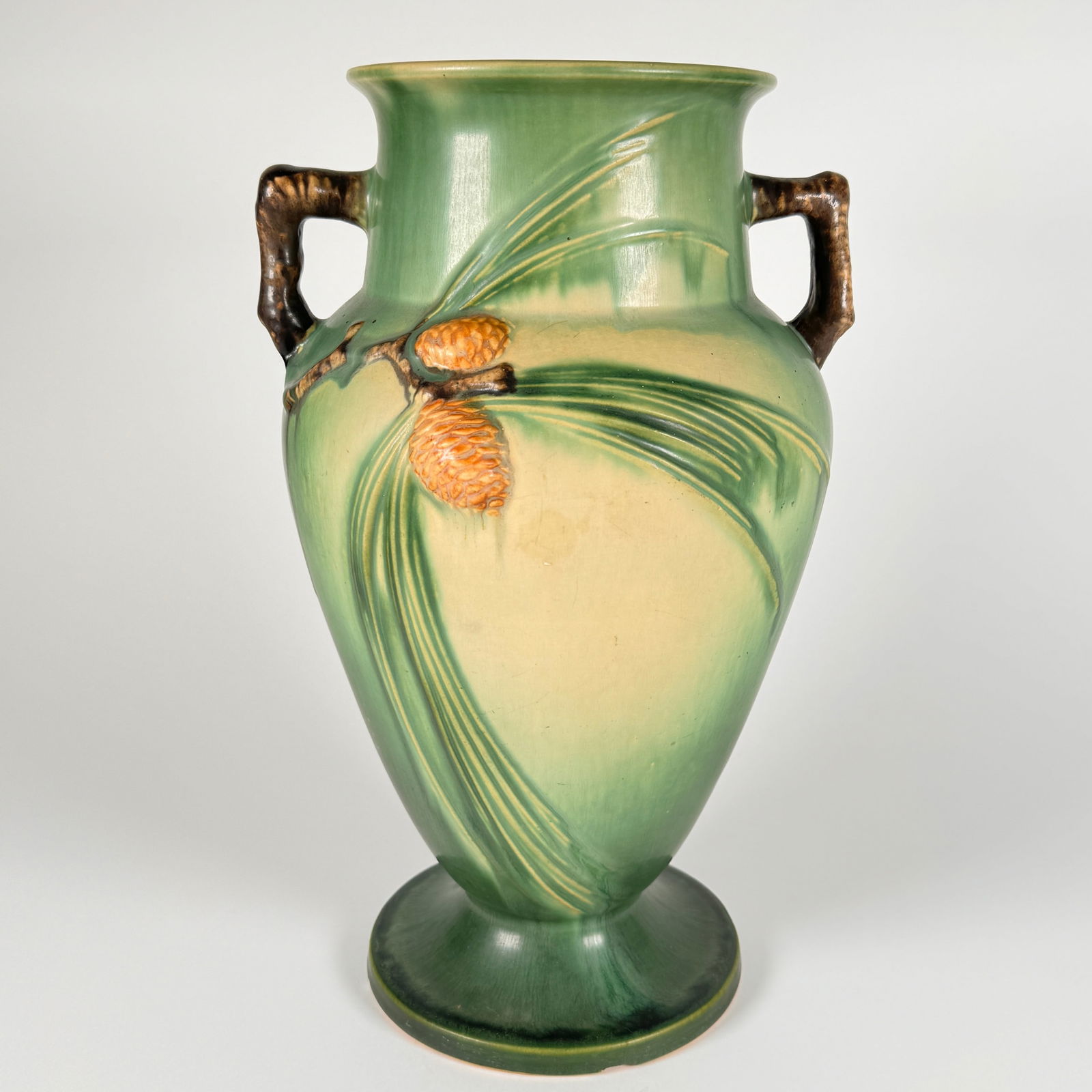 Roseville PInecone Tall Vase (1 of 6)