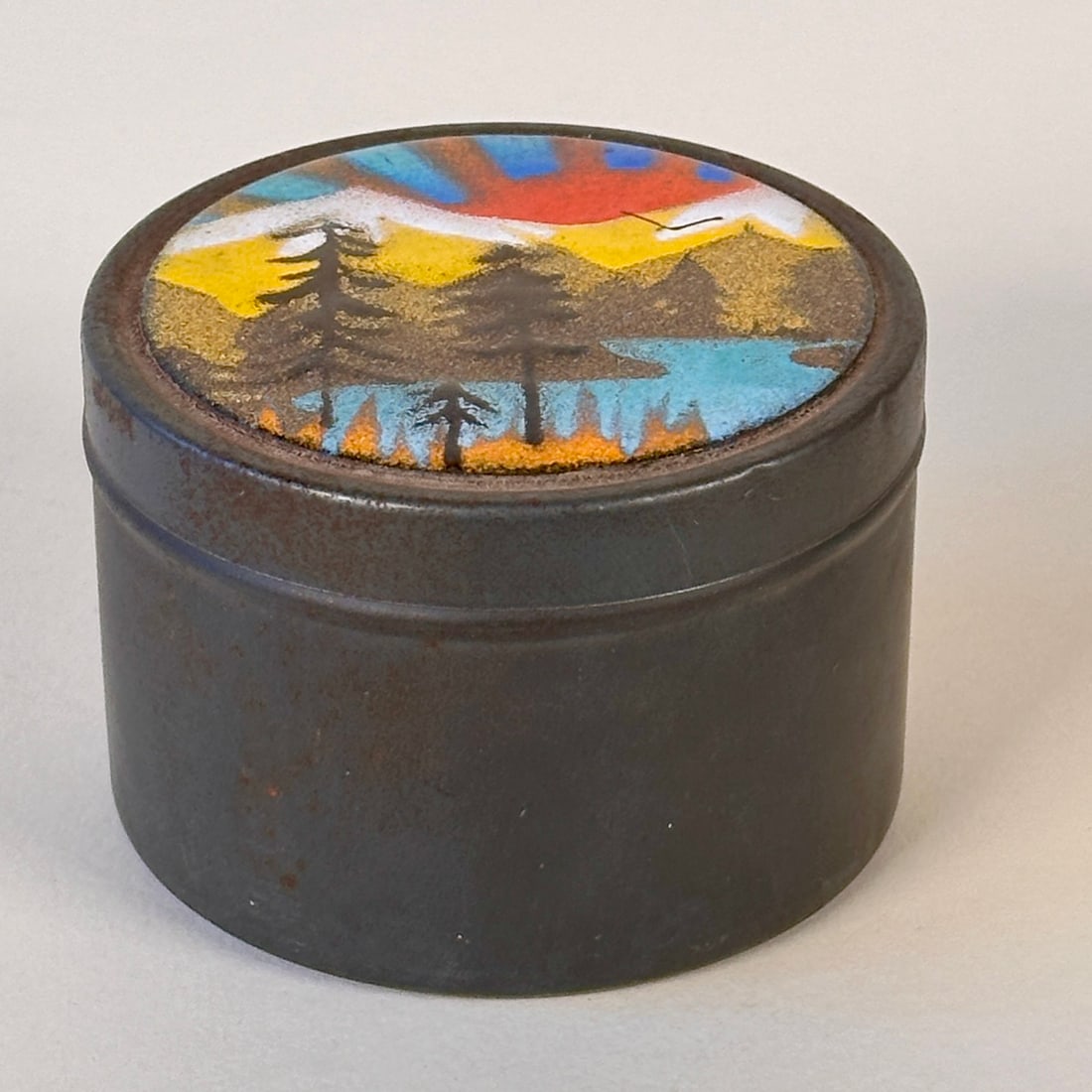 Arts & Crafts Enamel Round Pill Box (1 of 3)