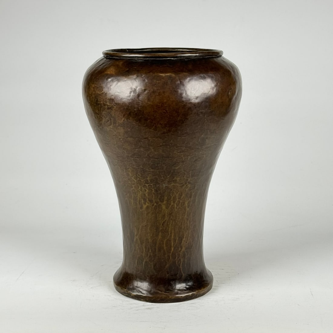 Bulbous Arts & Crafts Hammered Brass Vase (1 of 4)