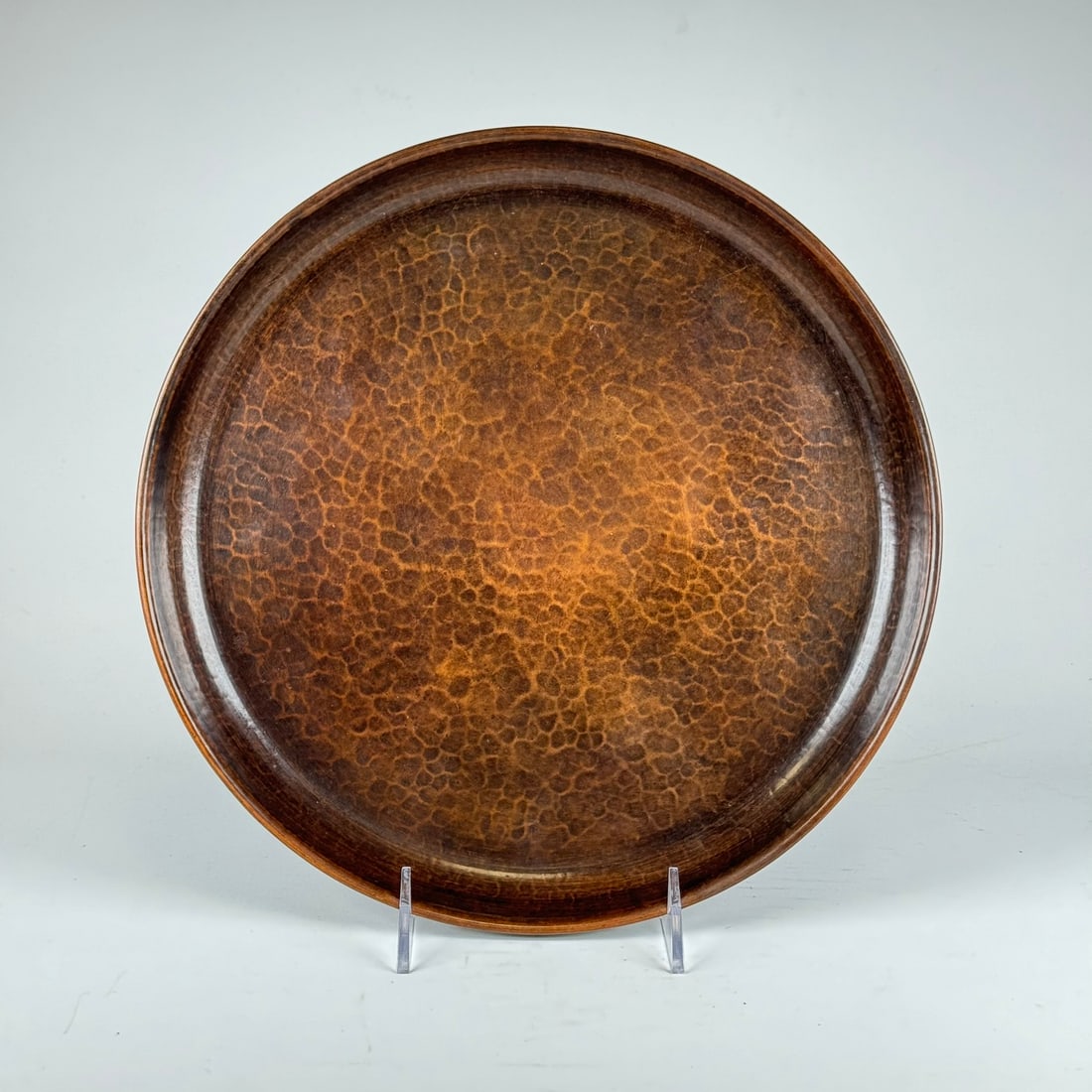 Gustav Stickley Hammered Copper Circular Tray (1 of 4)