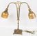 Wish Bone Bronze Lamp w/ Steuben shades Glass - 11