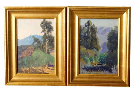 Pair Lockwood De Forest Jr. Paintings: Lockwood De Forest Jr. Paintings 10.5" x 8