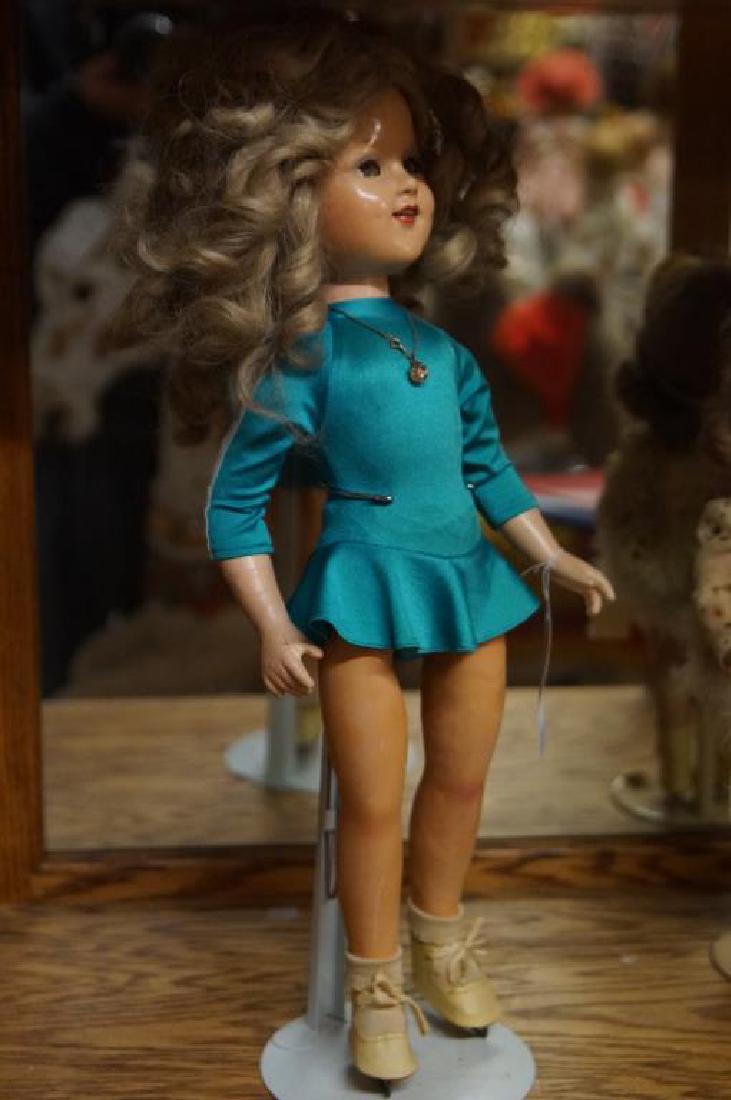 Effanbee Sonja Henie (famous 1930's figure skater): 22" doll flashy figuring skating outfit, necklace and pendant vintage skates