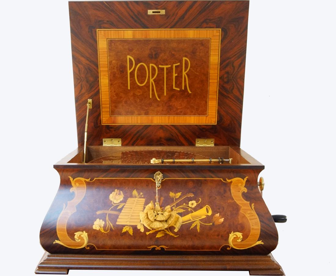 Porter music Box in fancy inlaid case rare