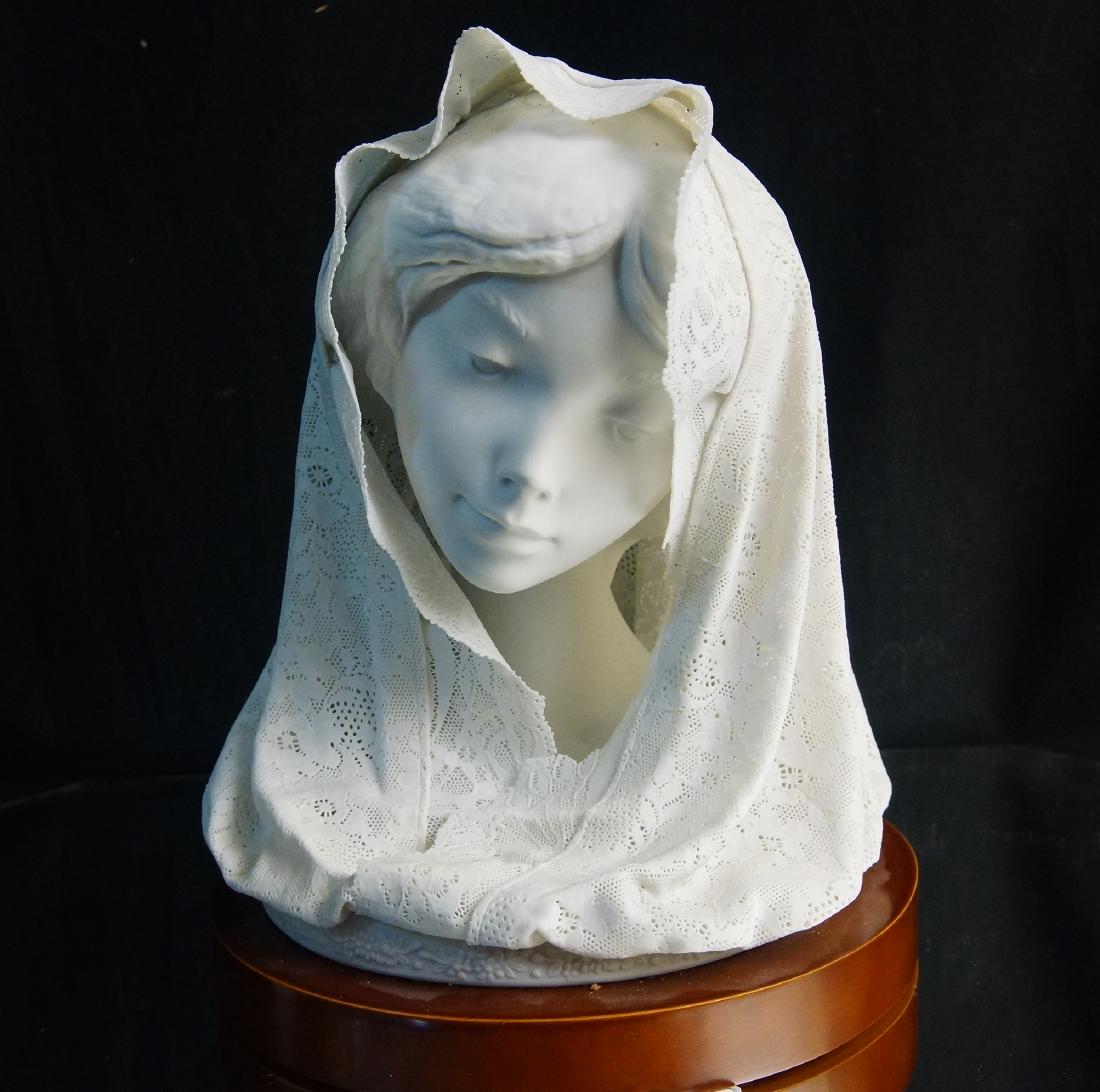 Lladro statue "Mary" with finest porcelain lace
