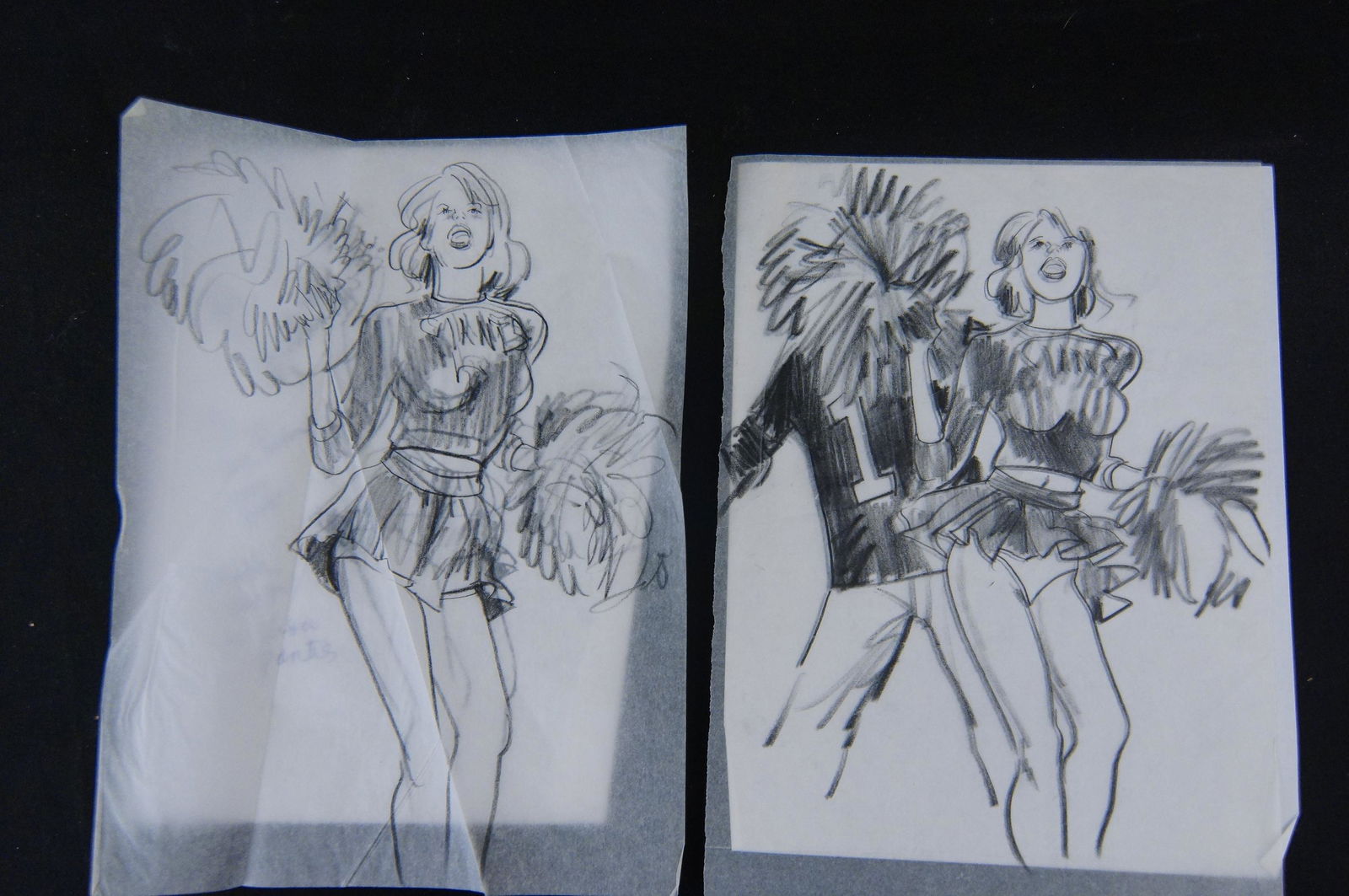 Origianl Drawings for Larry Flynt & Hustler Magazine: Original sketches on translucent paper for pinup covers for Hustler Magazine and Larry Flynt by Pam Hamilton; concept/art direction by Mike Salisbury (with thanks to Ellen von Unwerth), most with copi