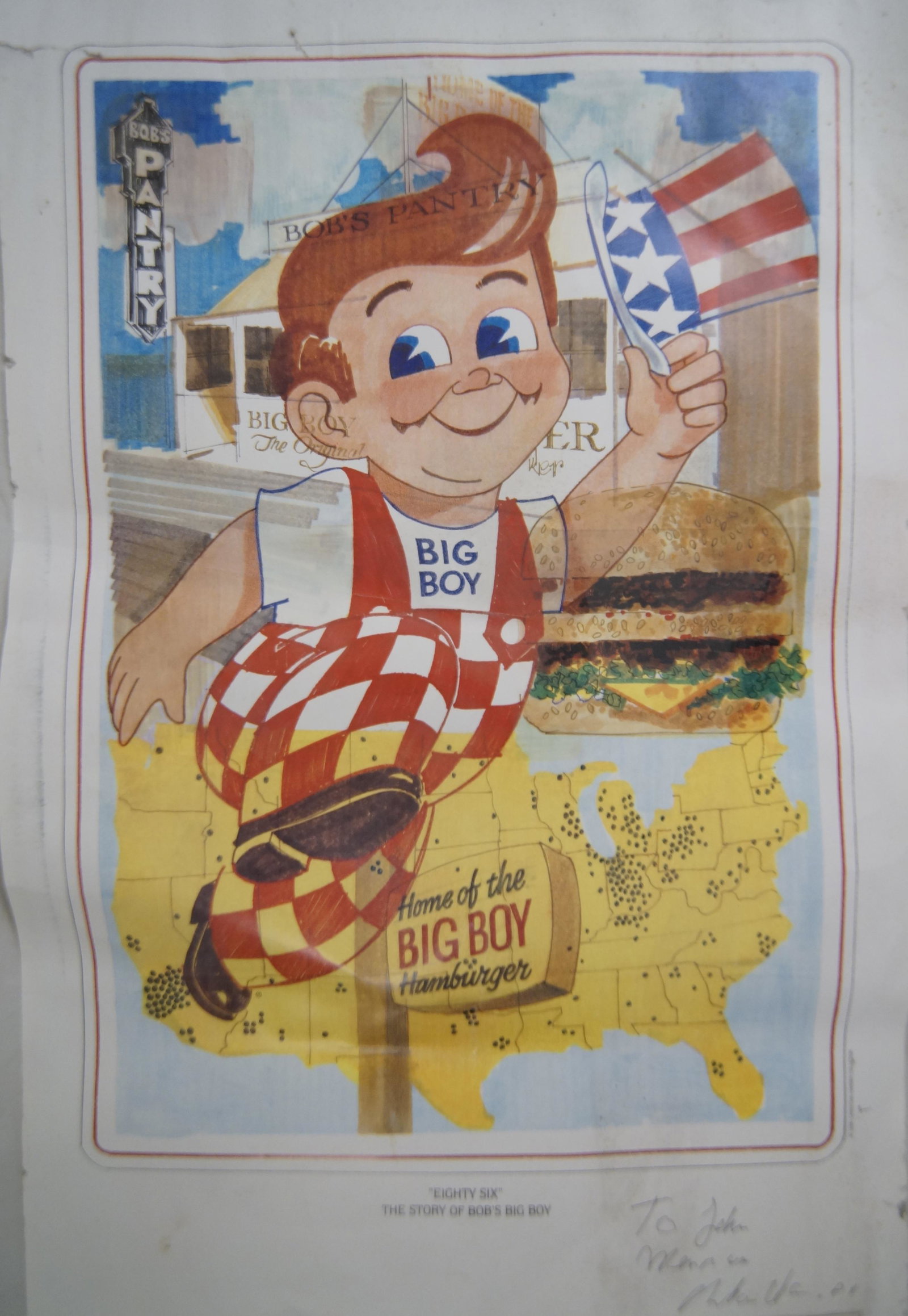 Bob's Big boy 1942 Poster: signed by Christian Hensen who printed these