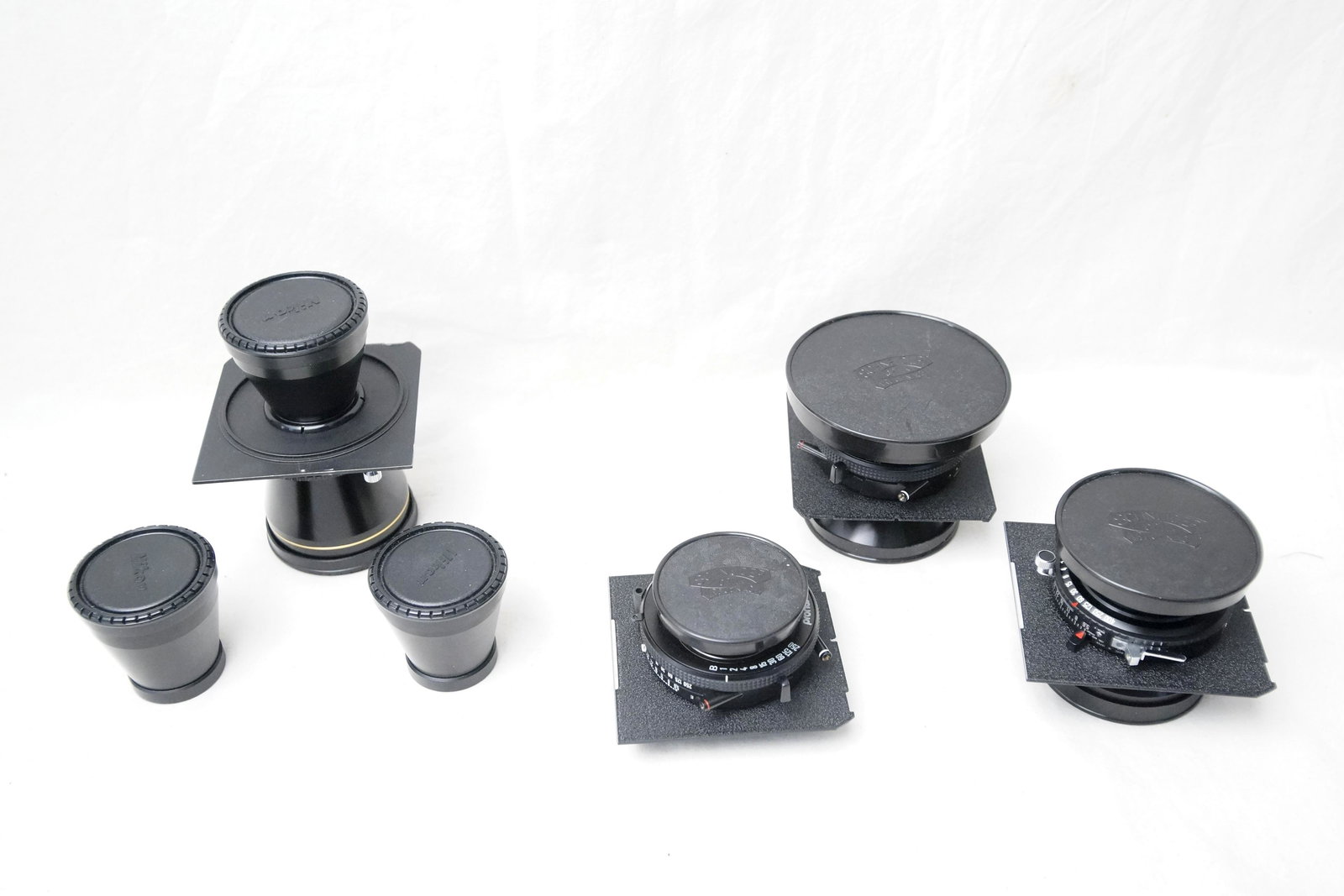NIkon & Schnieder 4x5 Format Camera Lenses: Nikon Nikkor-T* ED 360mm f8+500mm f11+720mm f16 Large Format Excellent condition 55265999, Schneider 72mm F/5.6 Super-Angulon XL MC Copal BT (35 Mount) 4x5 Lens, Schneider Apo-Symmar 210mm f/5.6 excel