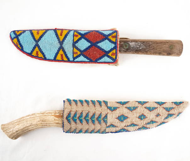 Native American Beaded Knife Sheaths & Knives