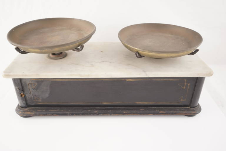 Antique Marble Top Balance Scale