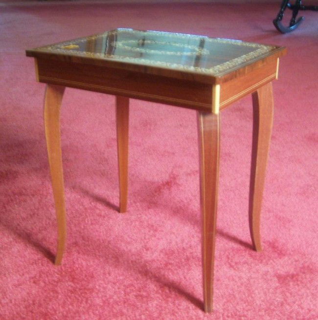 18 Inlaid Italian music box table