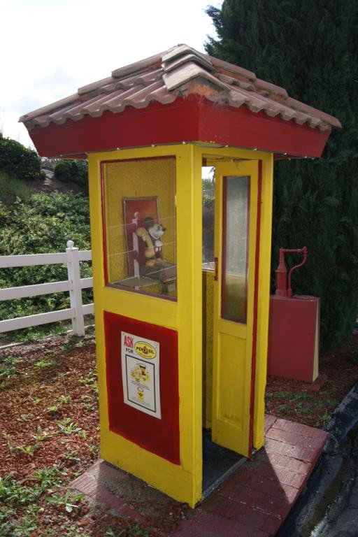 Phone booth w Mickey Mouse phone: Phone booth w Mickey Mouse phone