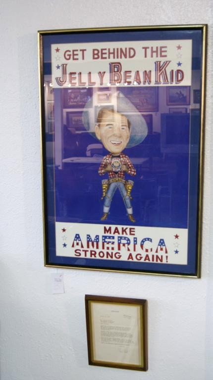 Ronald Reagan Vintage Poster & Signed Letter 2pcs.: 'Jelly Bean Kid' poster and thank you letter Pen signed and dated October 18th 1976