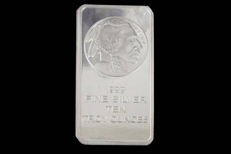 Silver Ingot - Indian head 10 troy ounces: 999 silver