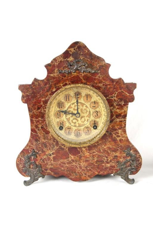 Antique "Sessions" faux orig paint mantle clock