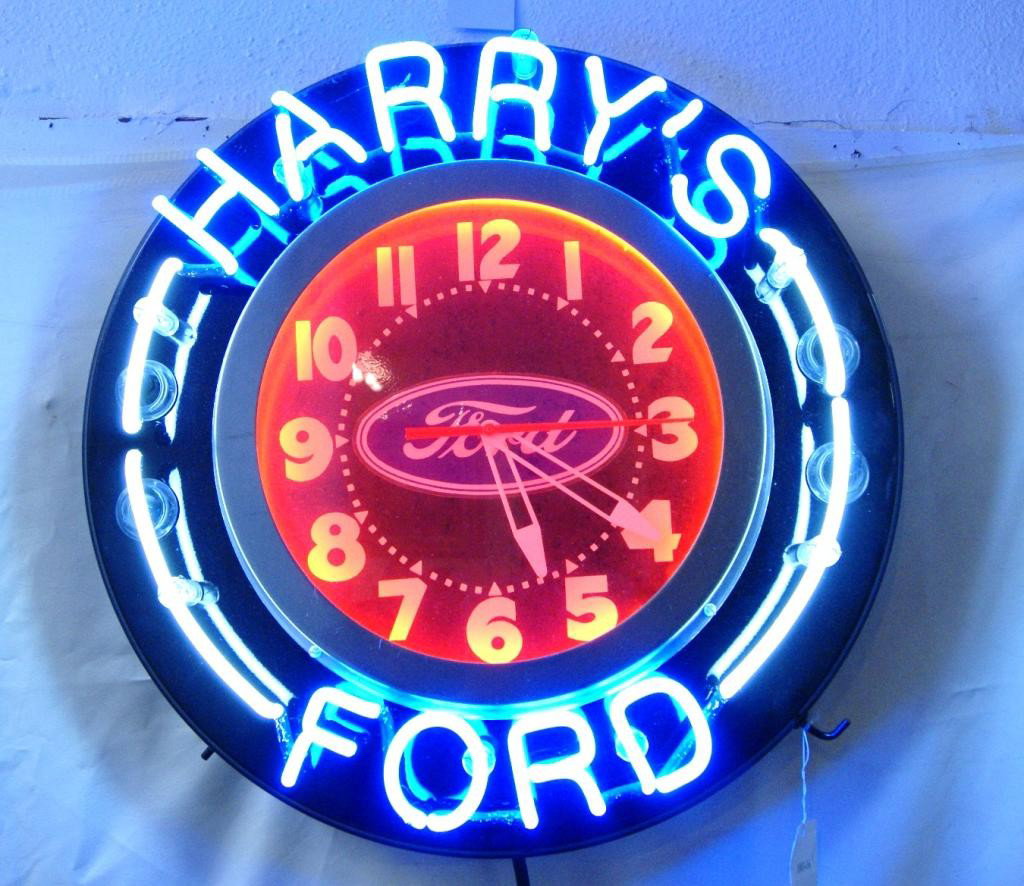 Neon Ford clock - new
