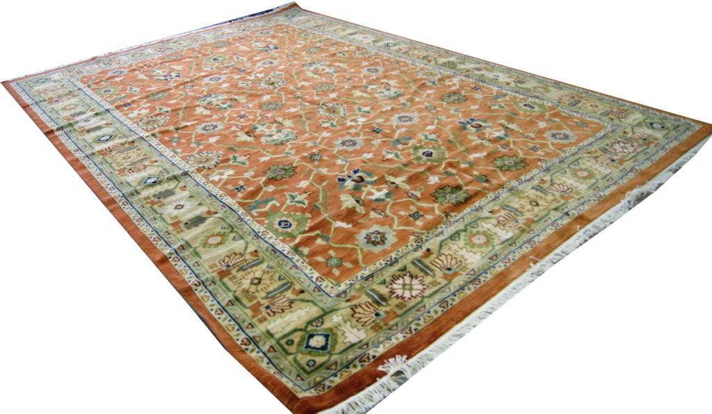 Tabriz carpet - 9' 'x13' rust/beige background