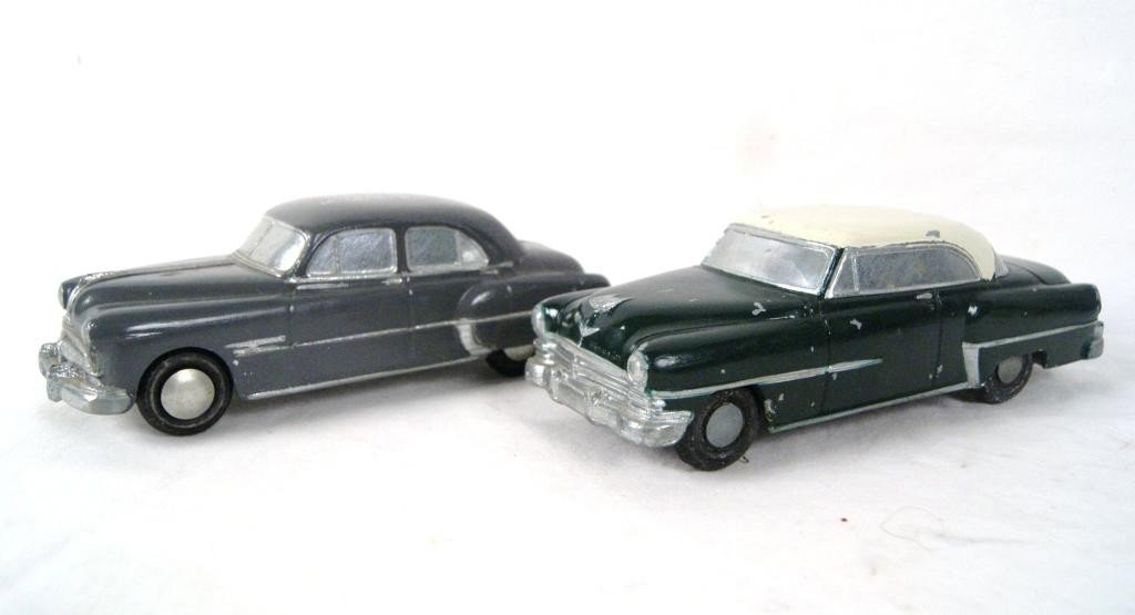Pair of Vintage Banthrico bank cars -: 1950's Chrysler two tone, and 50's Pontiac from First Federal Savings, Salt Lake City, Utah.