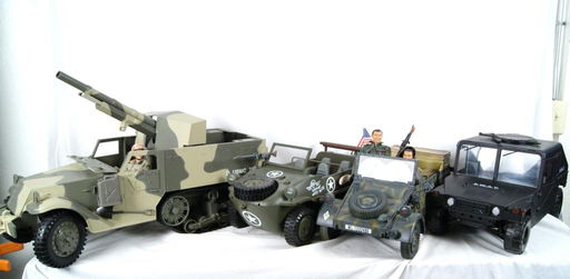 Collection of 4 1:6 scale military vehicles GI Joe - Mar 11, 2012