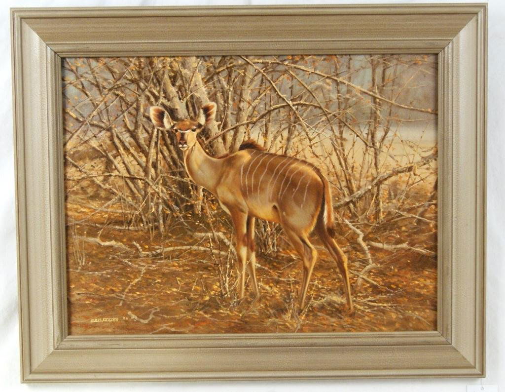 Eric Forlee 18"x 24" o/c Bongo Antelope o/brd: dated 1984 listed and well known South African painter