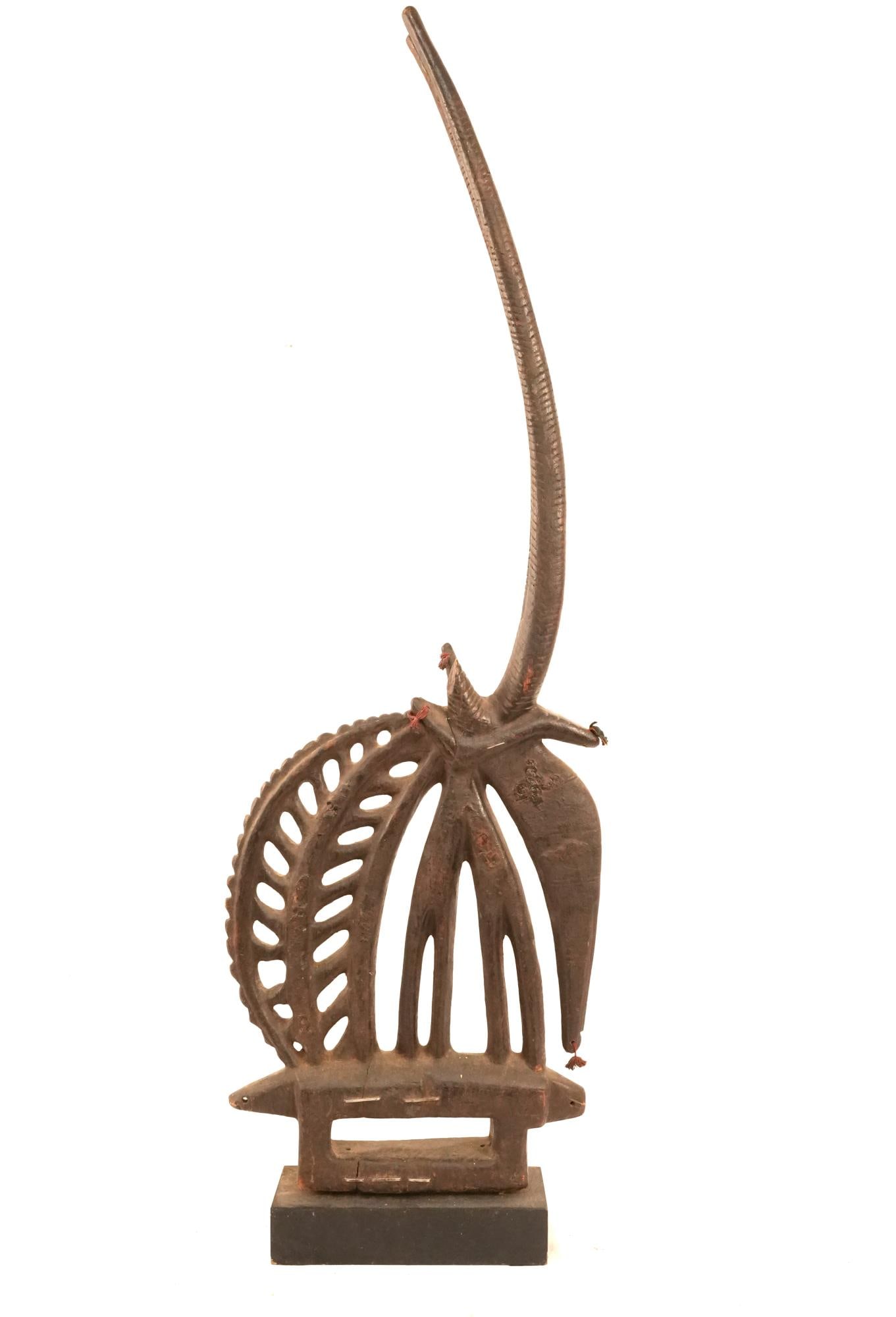 Bamana Chiwara Mali Antelope Headdress: 19th/early 20th century Measures: 41.5" x 13" x 3.75" Provenance: Important Collection Montecito, California