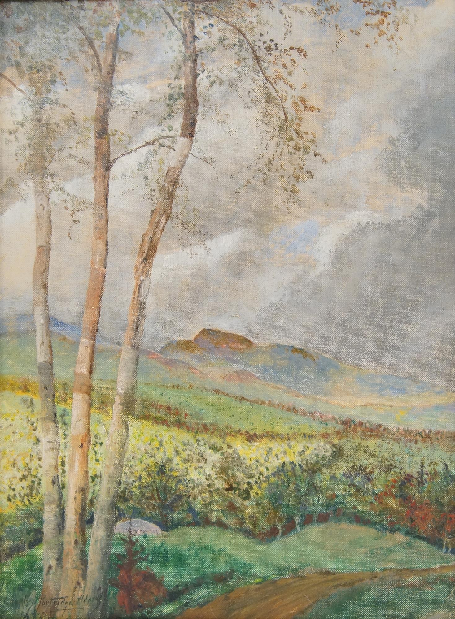 Attributed to Charles Partridge Adams Oil on Board: Attributed to Charles Partridge Adams Oil on board landscape signed lower left measures 16" x 12"