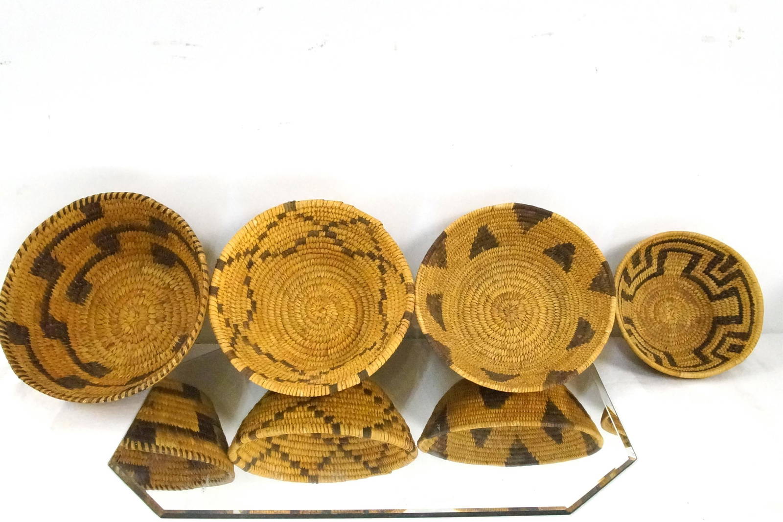 Four Papago Native American Baskets Auction
